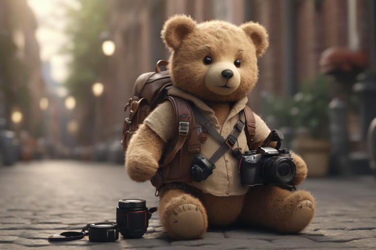 Leonardo_Diffusion_XL_Playful_teddy_bear_with_backpack_taking_0
