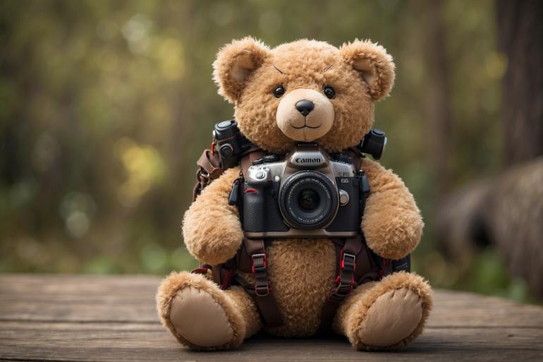 Leonardo_Diffusion_XL_Teddy_bear_with_backpack_with_Canon_came_0