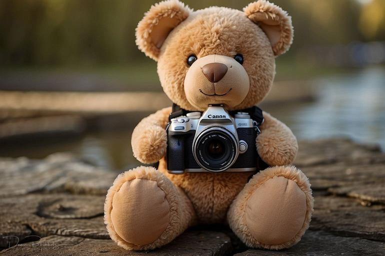 Leonardo_Vision_XL_Teddy_bear_with_backpack_with_Canon_camera_0-1024