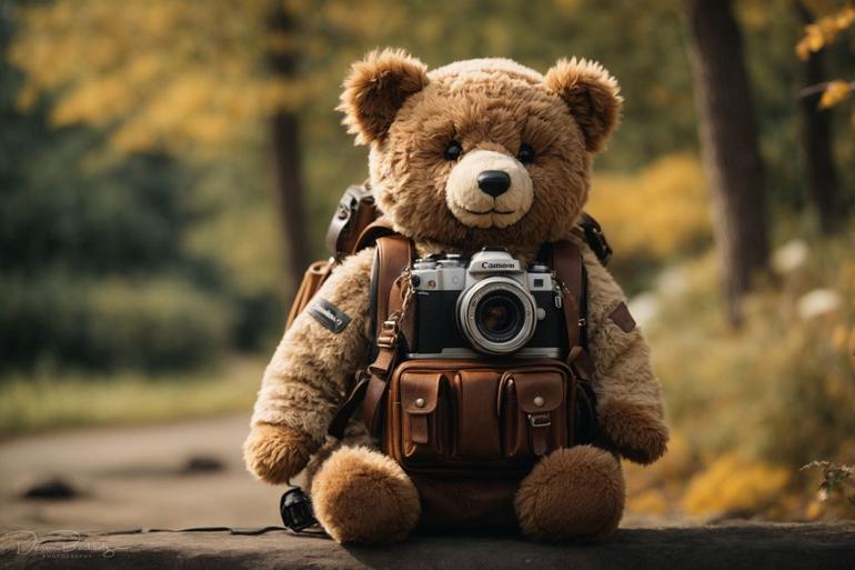 PhotoReal_Teddy_bear_with_backpack_with_Canon_camera_And_the_q_0-1024